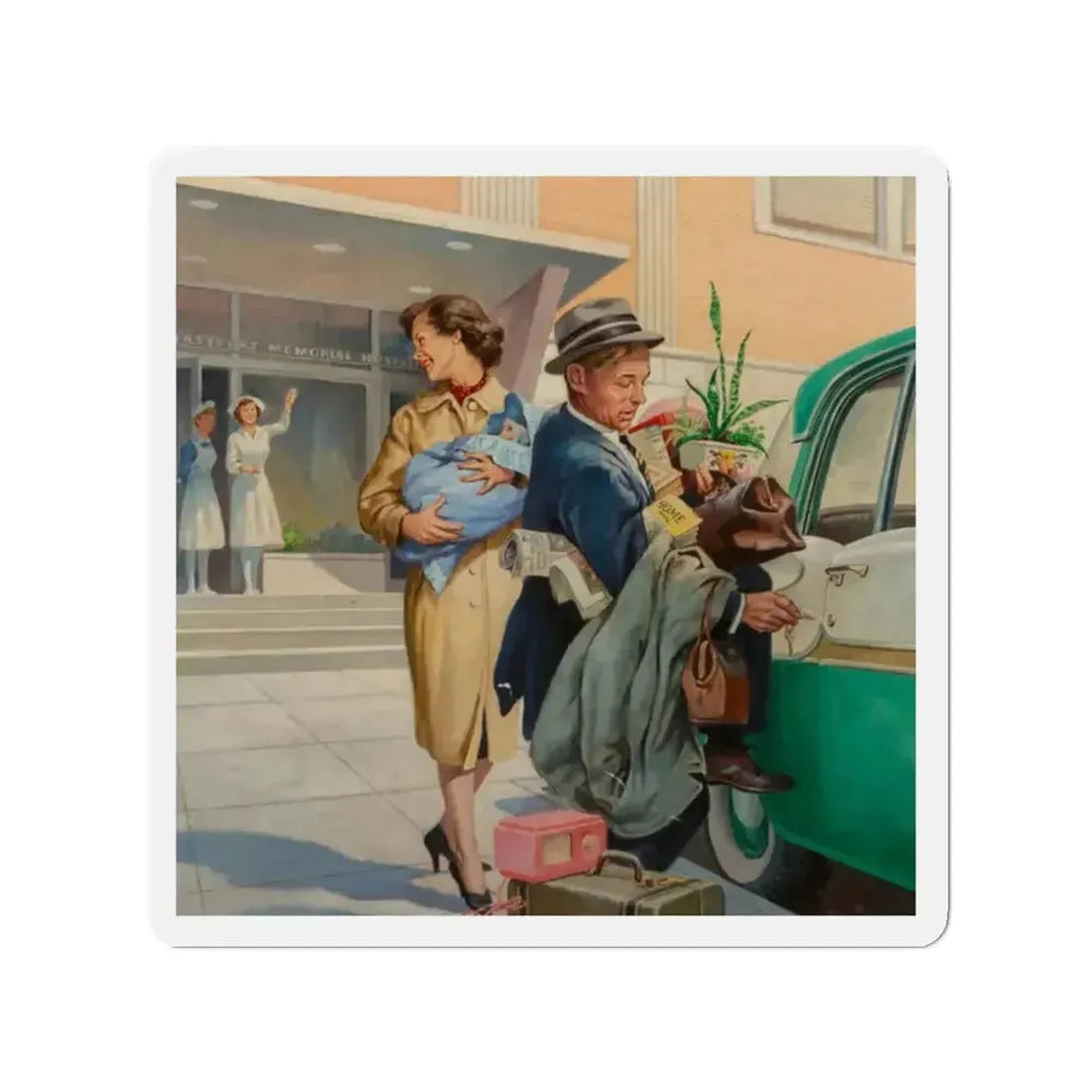 Going Home (Magazine Illustration) Refrigerator Magnet - The Sticker Space