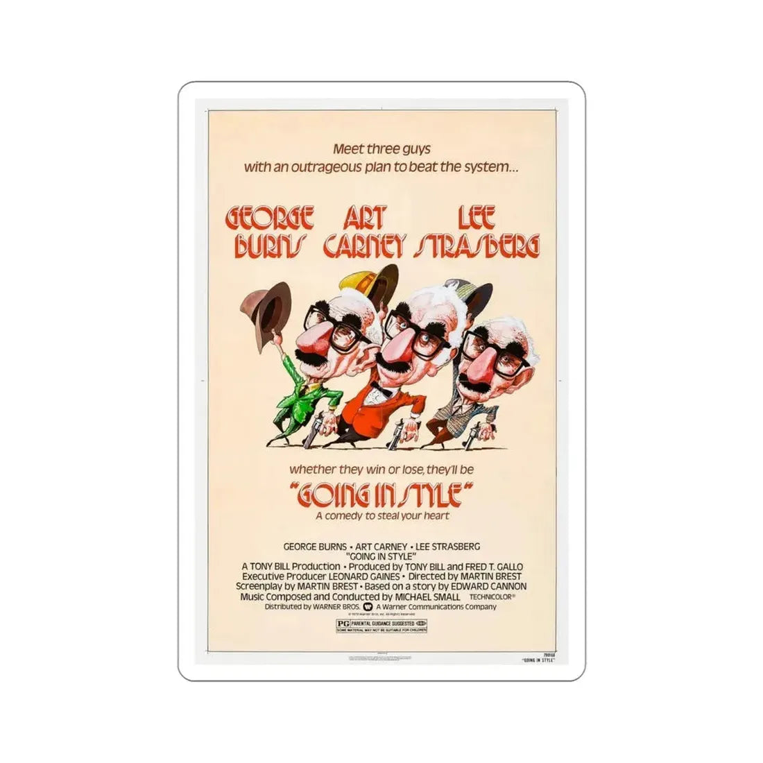 Going in Style 1979 Movie Poster STICKER Vinyl Die-Cut Decal - The Sticker Space