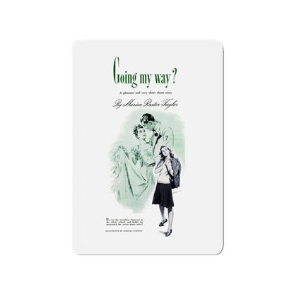 Going My Way, Good Housekeeping, August 1942 (Magazine Illustration) Refrigerator Magnet-3" x 3"-The Sticker Space