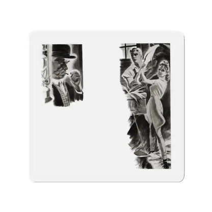 Golden Bay, College Humor, March 1939 (Magazine Illustration) Refrigerator Magnet 2 Inch Die-Cut - The Sticker Space