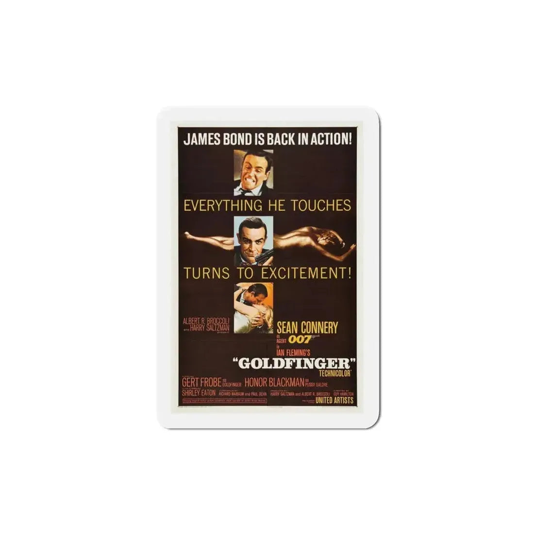 Goldfinger 1964 Movie Poster Refrigerator Magnet 4 Inch - The Sticker Space