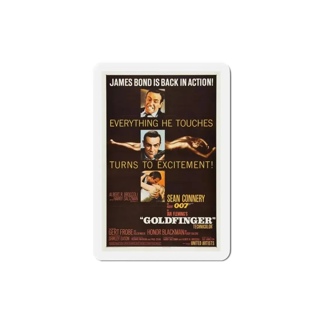 Goldfinger 1964 Movie Poster Refrigerator Magnet - The Sticker Space