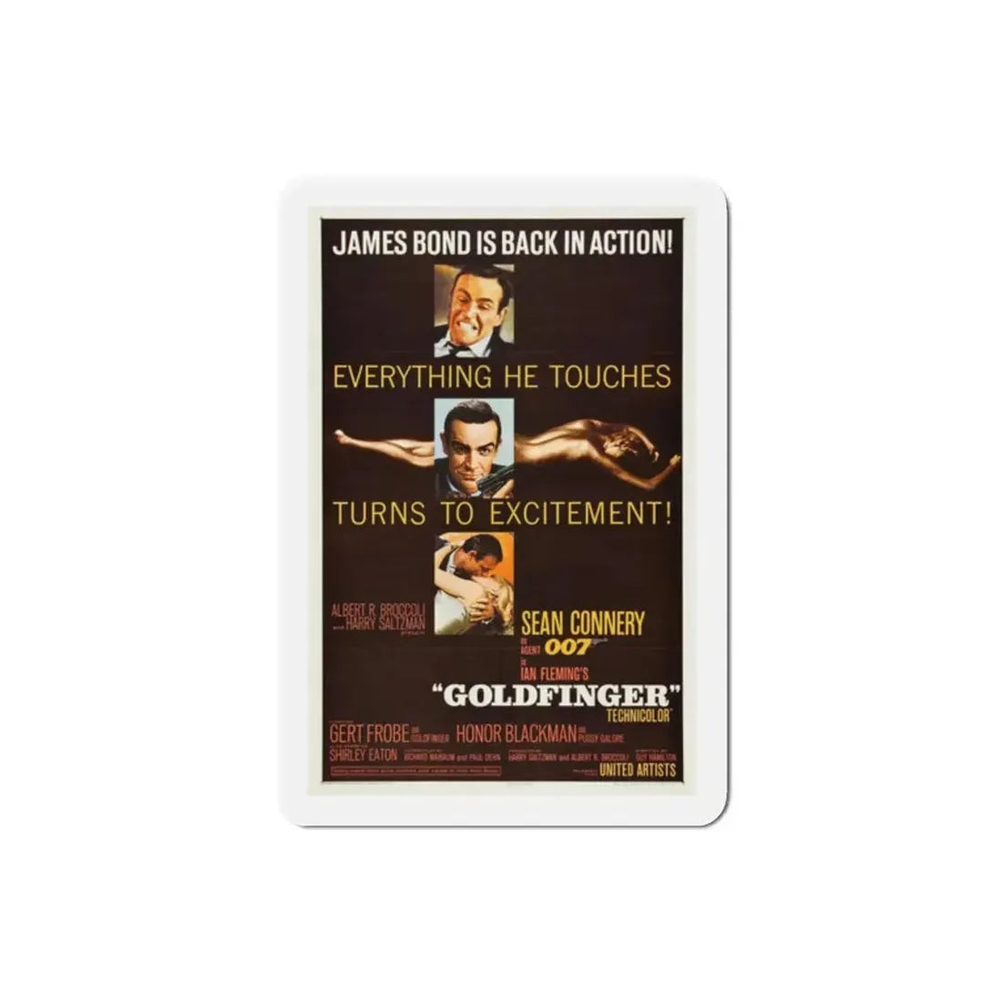 Goldfinger 1964 Movie Poster Refrigerator Magnet - The Sticker Space
