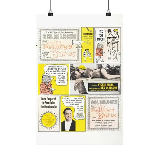 GOLDILOCKS AND THE THREE BARES 1963 - Paper Movie Poster 12″ x 18″ Matte - The Sticker Space
