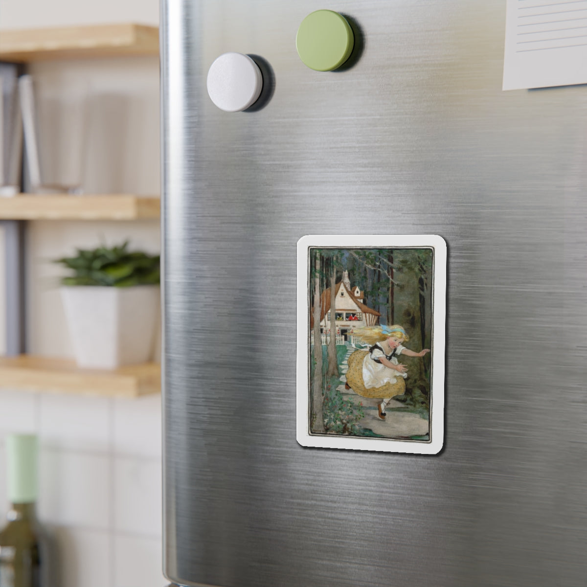 Goldilocks and the Three Bears (Magazine Illustration) Refrigerator Magnet-The Sticker Space