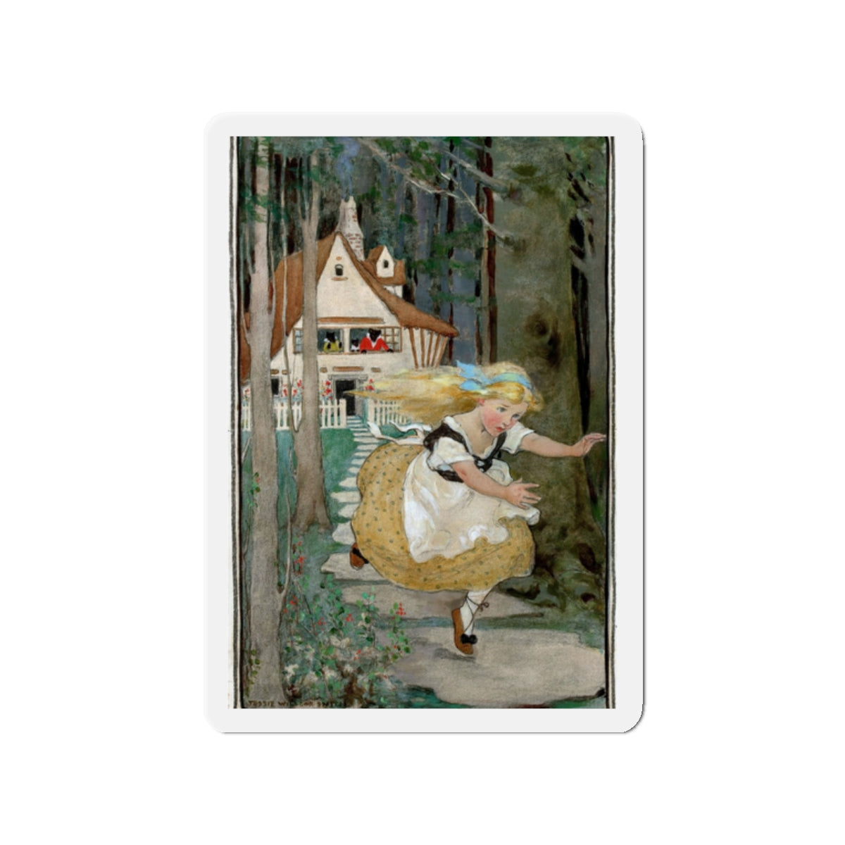 Goldilocks and the Three Bears (Magazine Illustration) Refrigerator Magnet-2" x 2"-The Sticker Space