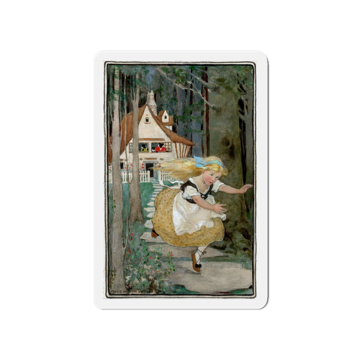 Goldilocks and the Three Bears (Magazine Illustration) Refrigerator Magnet-4" x 4"-The Sticker Space