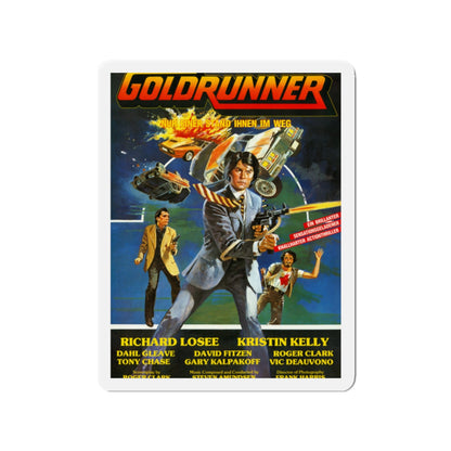 GOLDRUNNER 1980 Movie Poster - Die-Cut Magnet-2" x 2"-The Sticker Space