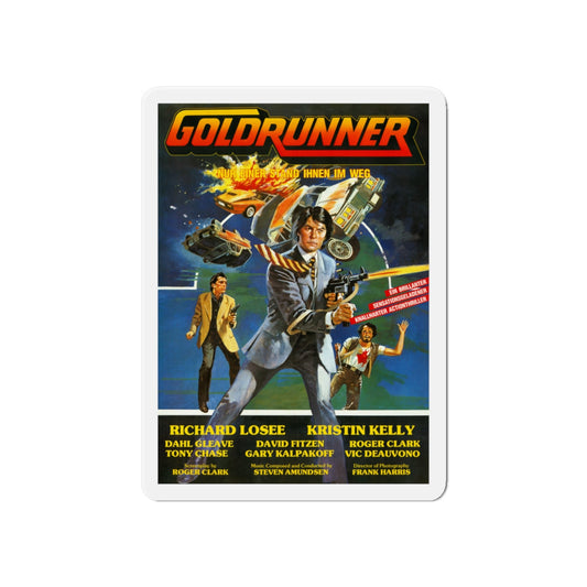 GOLDRUNNER 1980 Movie Poster - Die-Cut Magnet-6 × 6"-The Sticker Space