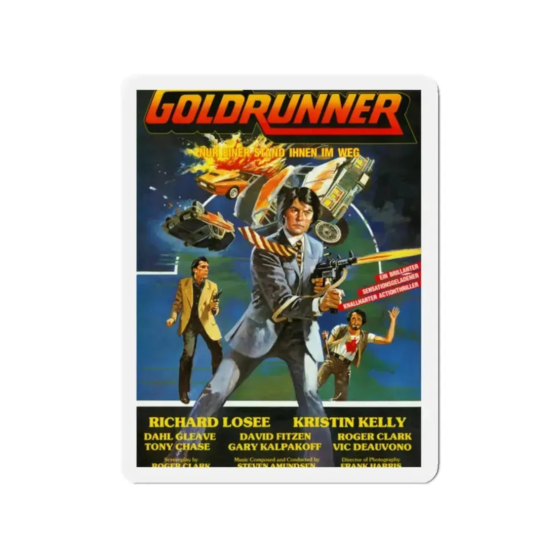 GOLDRUNNER 1980 Movie Poster - Refrigerator Magnet 2 Inch - The Sticker Space