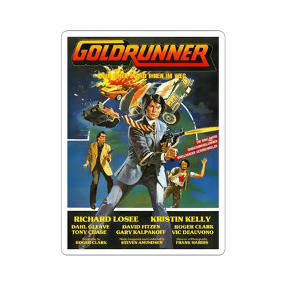 GOLDRUNNER 1980 Movie Poster - STICKER Vinyl Kiss-Cut Decal 6 Inch White - The Sticker Space