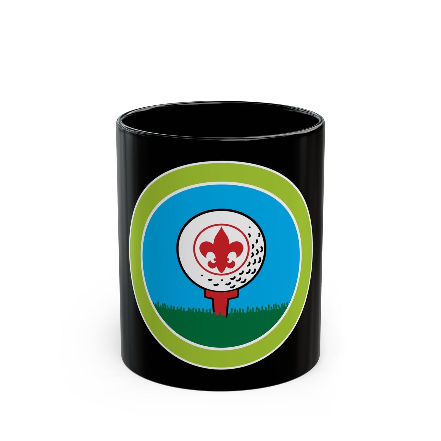 Golf (Boy Scout Merit Badge) Black Coffee Mug-11oz-The Sticker Space