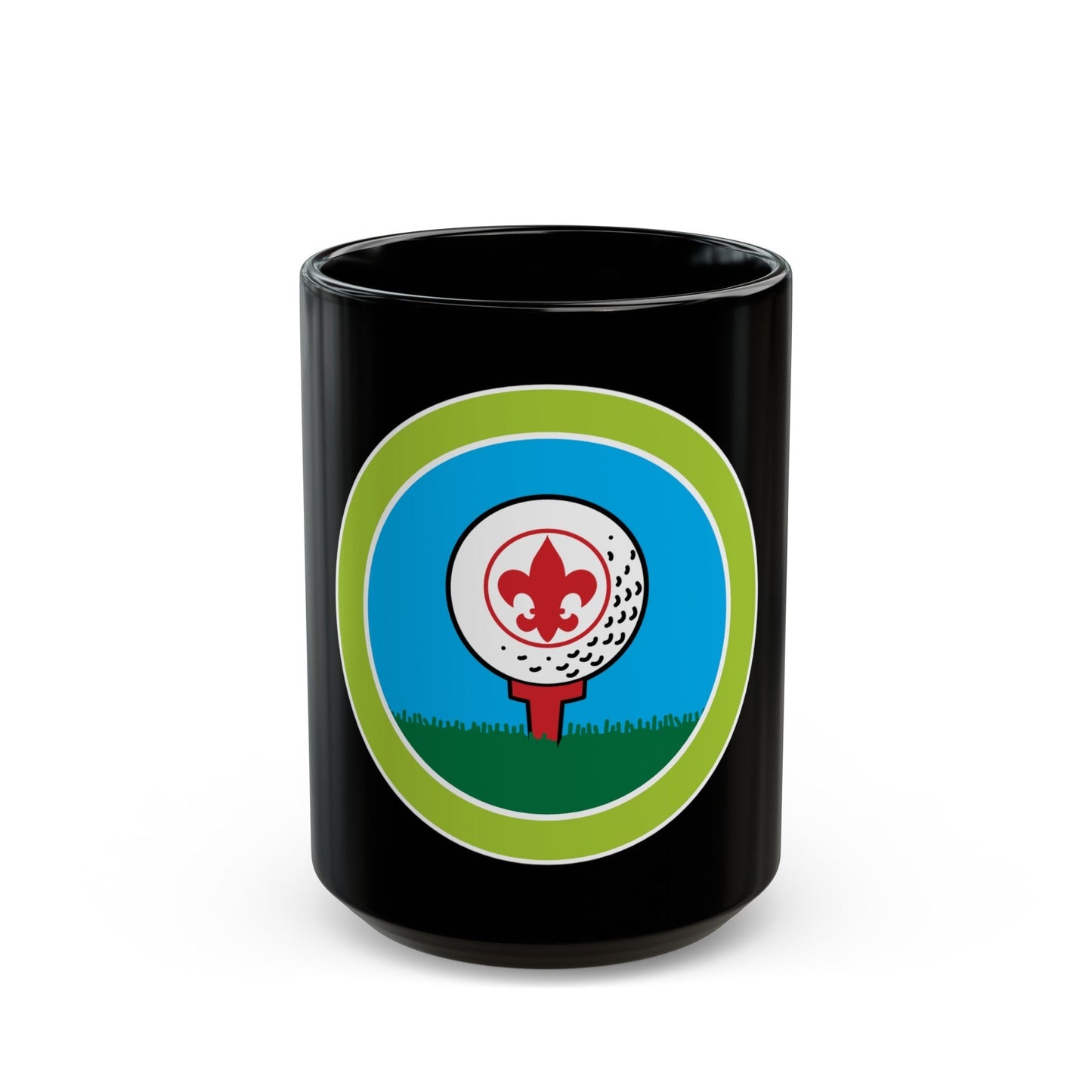 Golf (Boy Scout Merit Badge) Black Coffee Mug-15oz-The Sticker Space