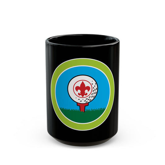 Golf (Boy Scout Merit Badge) Black Coffee Mug-15oz-The Sticker Space