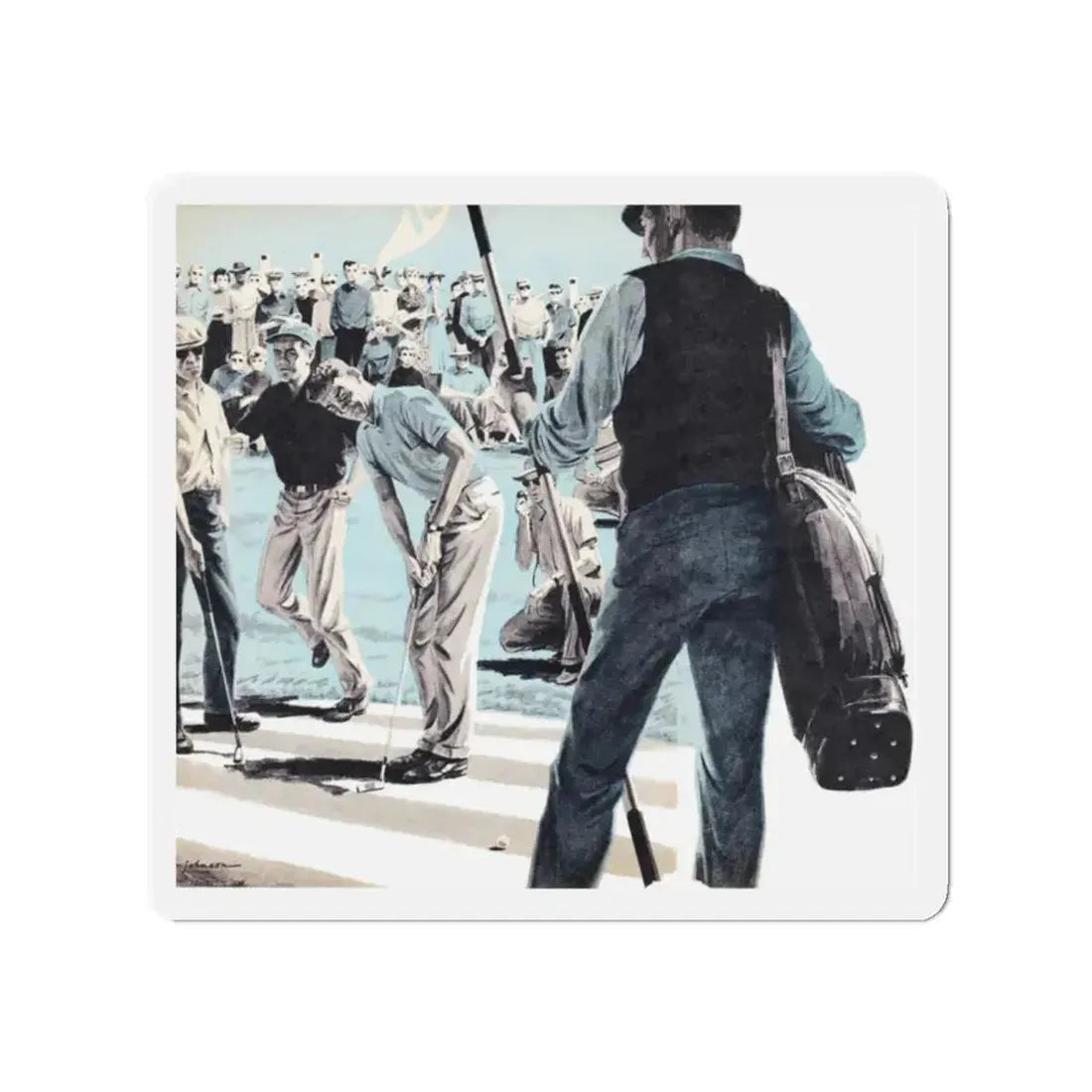 Golf Is A Gambler's Game, Climax, April 1960 (Magazine Illustration) Refrigerator Magnet 2 Inch Die-Cut - The Sticker Space