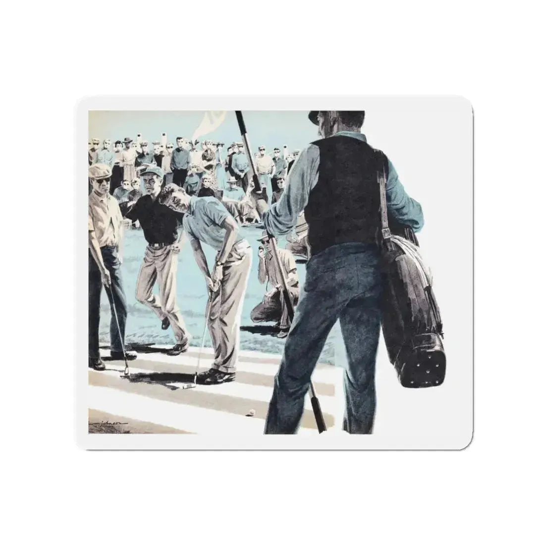 Golf Is A Gambler's Game, Climax, April 1960 (Magazine Illustration) Refrigerator Magnet 3 Inch Die-Cut - The Sticker Space