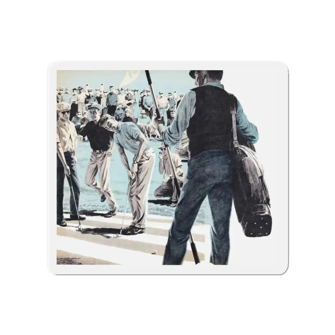 Golf Is A Gambler's Game, Climax, April 1960 (Magazine Illustration) Refrigerator Magnet 4 Inch Die-Cut - The Sticker Space