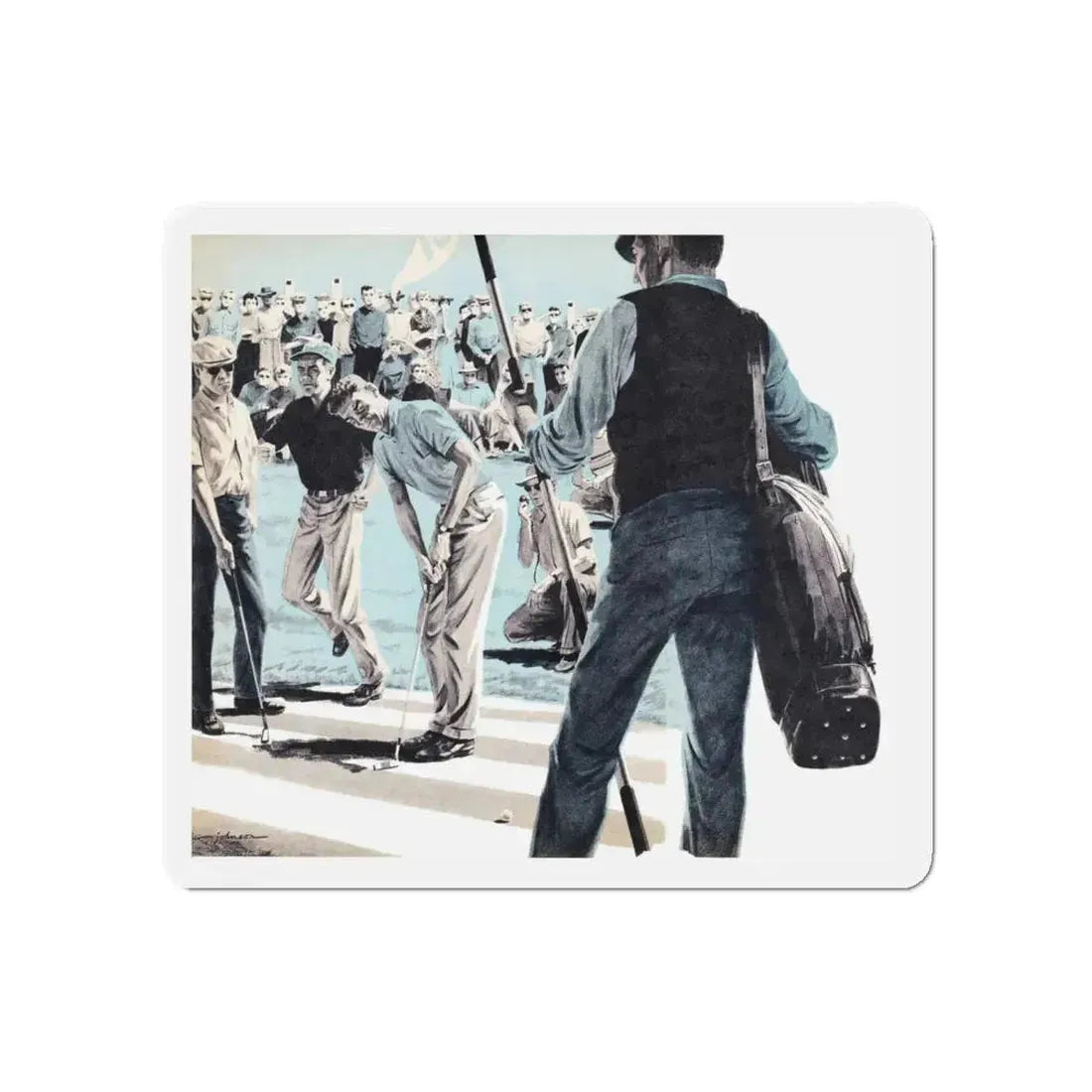 Golf Is A Gambler's Game, Climax, April 1960 (Magazine Illustration) Refrigerator Magnet 5 Inch Die-Cut - The Sticker Space