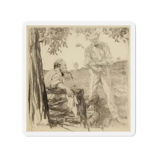 Golf Talk (Magazine Illustration) Refrigerator Magnet 2 Inch Die-Cut - The Sticker Space