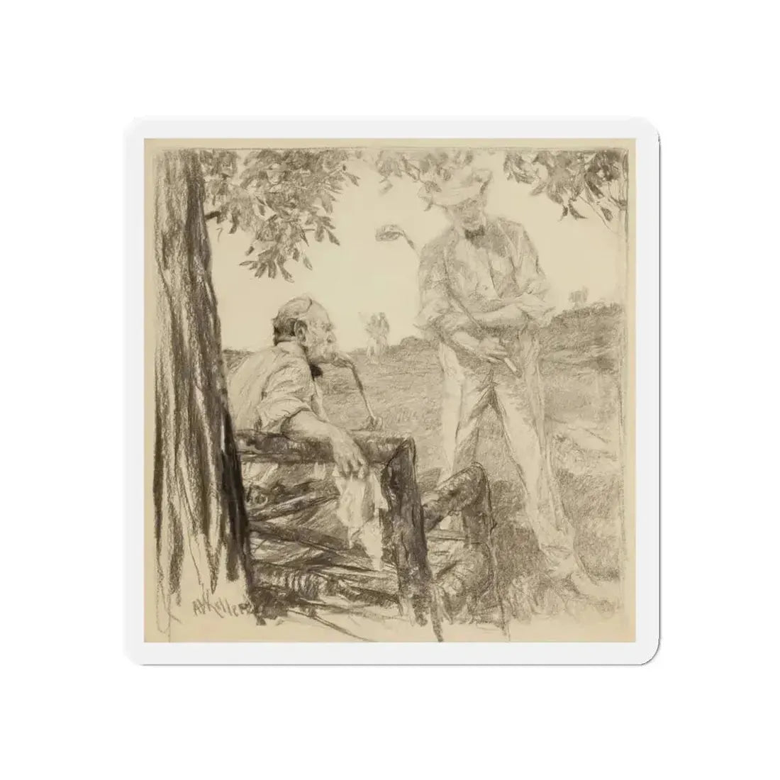 Golf Talk (Magazine Illustration) Refrigerator Magnet 3 Inch Die-Cut - The Sticker Space