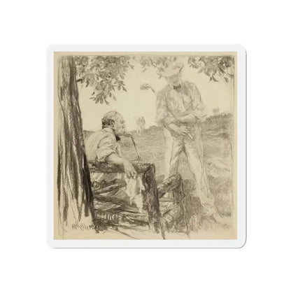 Golf Talk (Magazine Illustration) Refrigerator Magnet 3 Inch Die-Cut - The Sticker Space