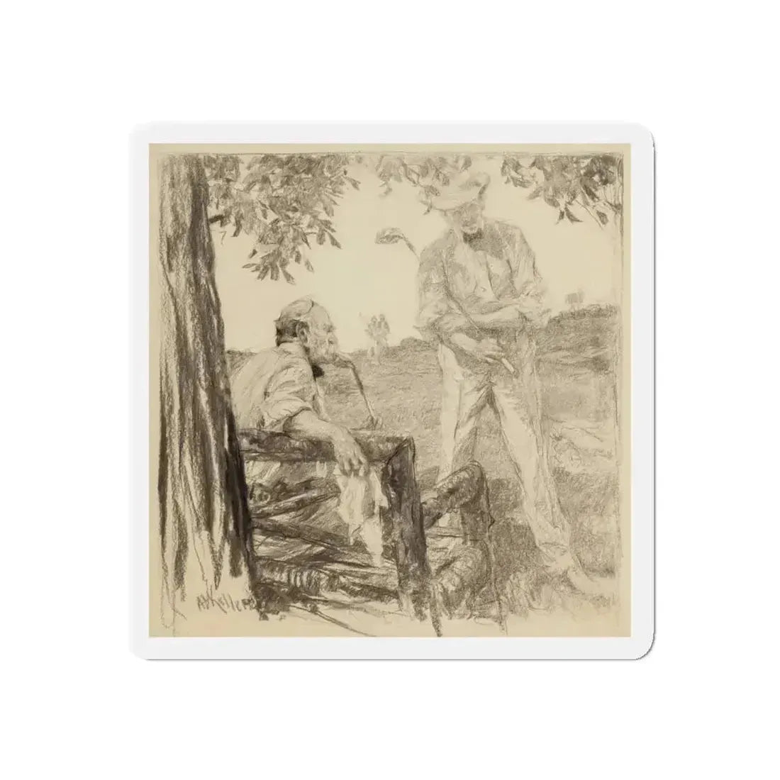 Golf Talk (Magazine Illustration) Refrigerator Magnet 4 Inch Die-Cut - The Sticker Space