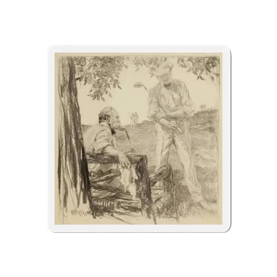 Golf Talk (Magazine Illustration) Refrigerator Magnet 5 Inch Die-Cut - The Sticker Space