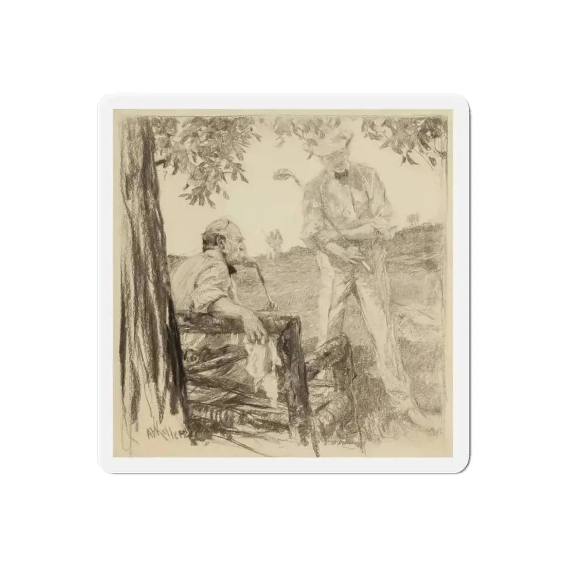 Golf Talk (Magazine Illustration) Refrigerator Magnet 6 Inch Die-Cut - The Sticker Space