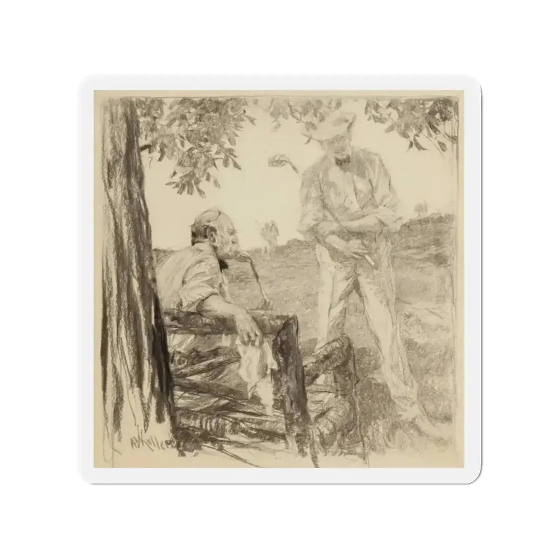 Golf Talk (Magazine Illustration) Refrigerator Magnet - The Sticker Space