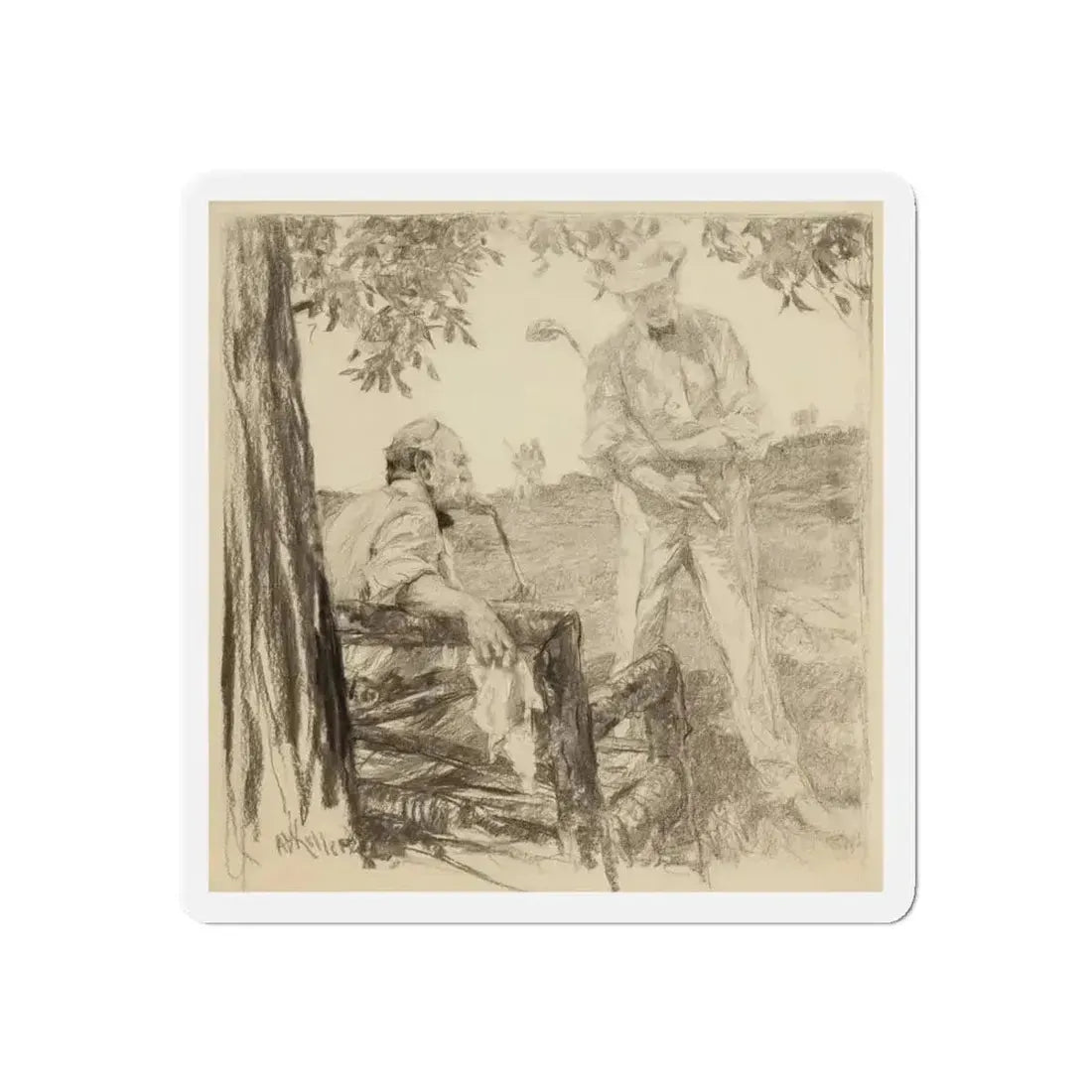 Golf Talk (Magazine Illustration) Refrigerator Magnet - The Sticker Space