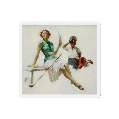 Golfers, Orange Crush advertisement, circa 1930 (Magazine Illustration) Refrigerator Magnet - The Sticker Space