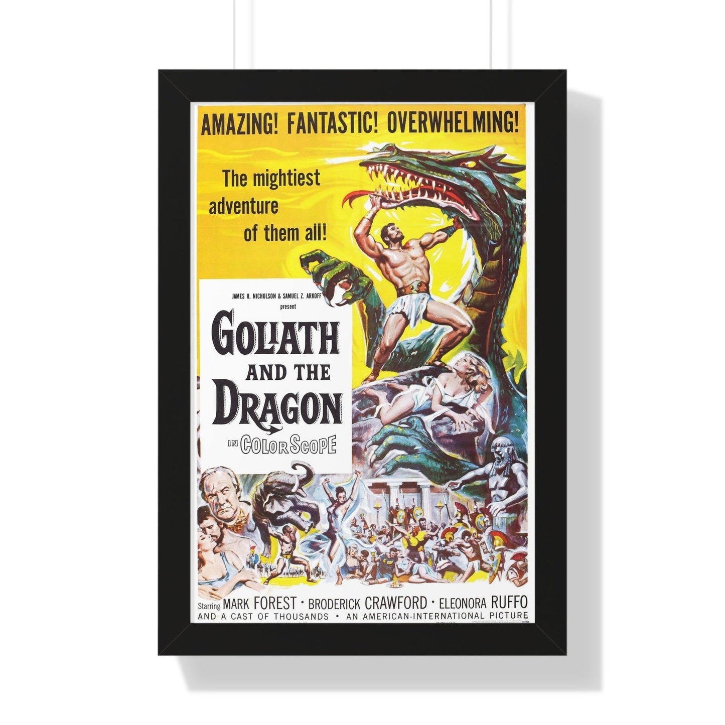 GOLIATH AND THE DRAGON 1960 - Framed Movie Poster-16″ x 24″-The Sticker Space