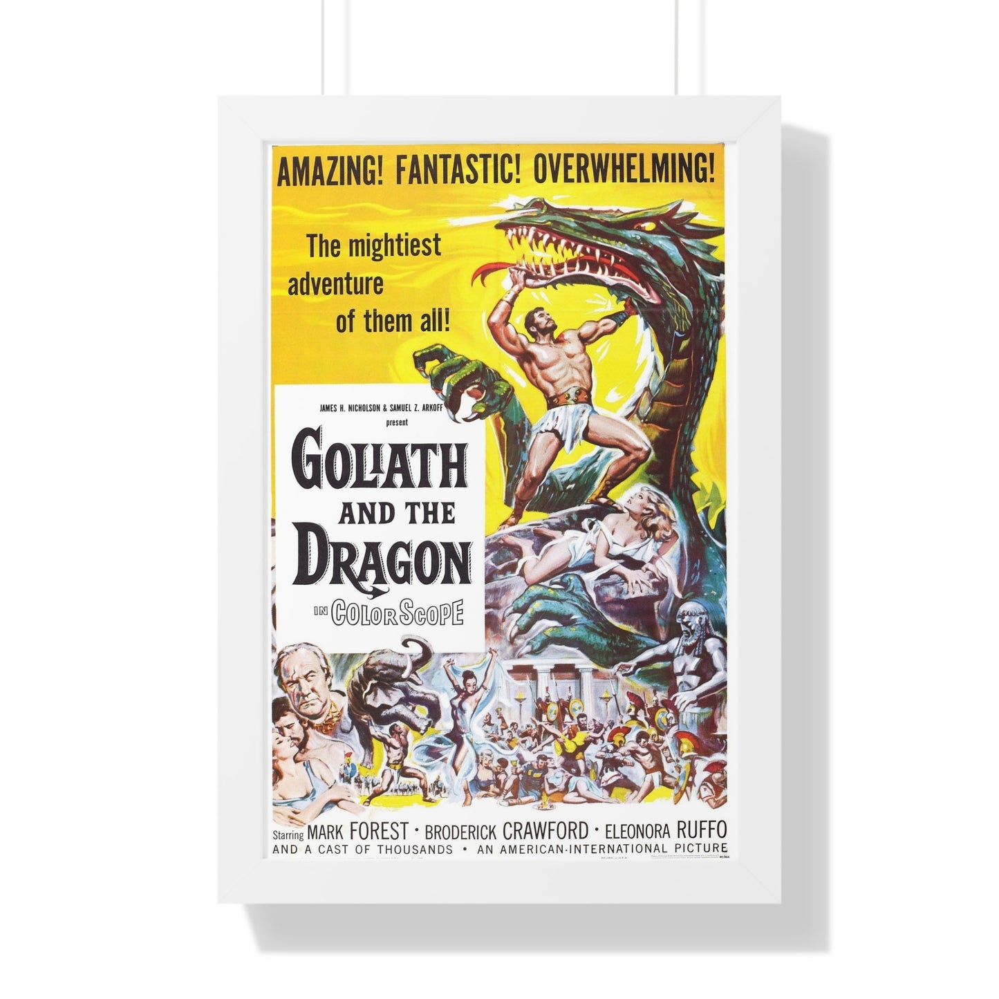 GOLIATH AND THE DRAGON 1960 - Framed Movie Poster-16″ x 24″-The Sticker Space