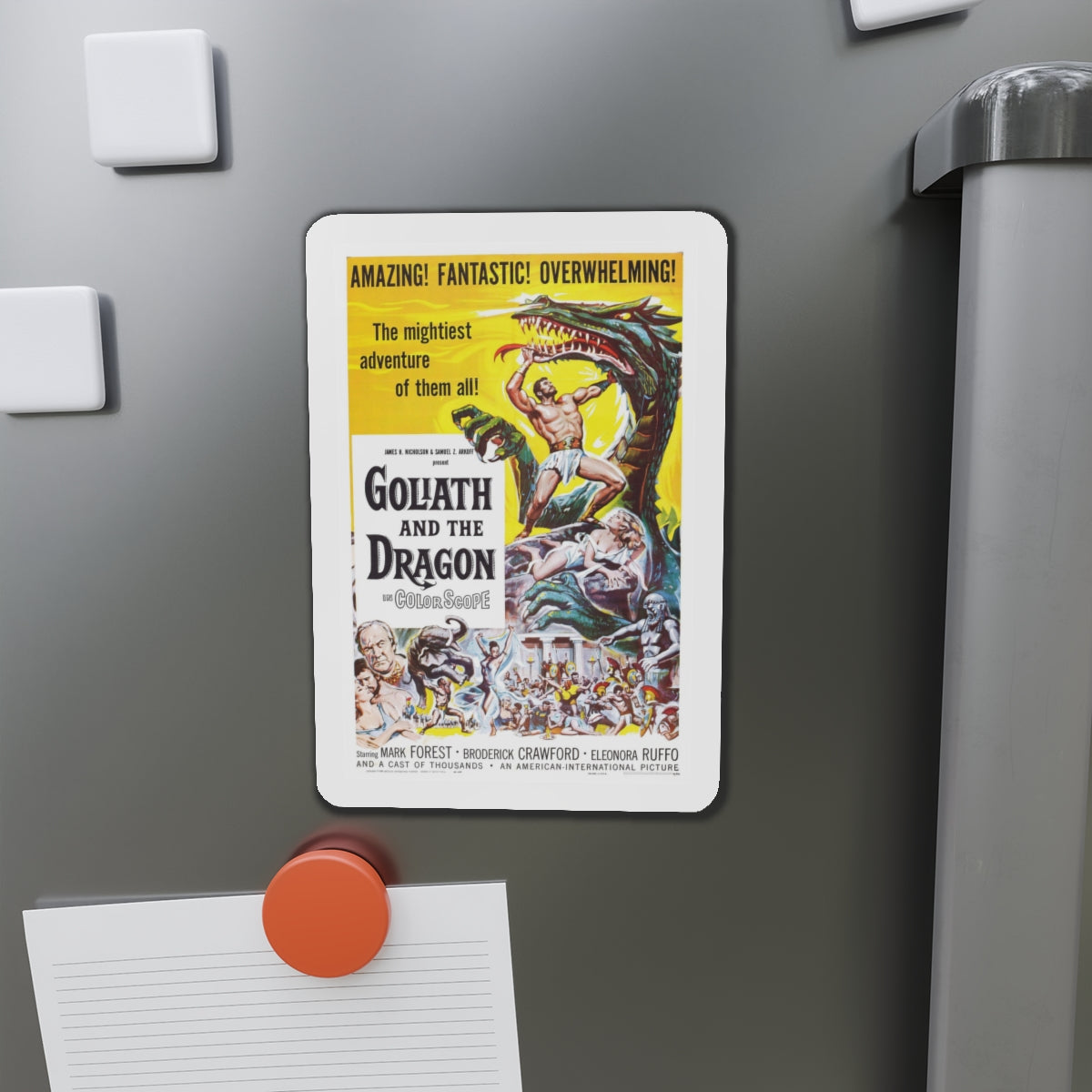 GOLIATH AND THE DRAGON 1960 Movie Poster - Die-Cut Magnet-The Sticker Space