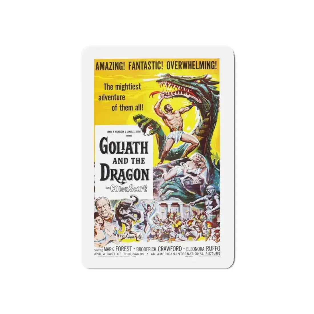 GOLIATH AND THE DRAGON 1960 Movie Poster - Refrigerator Magnet 5 Inch - The Sticker Space