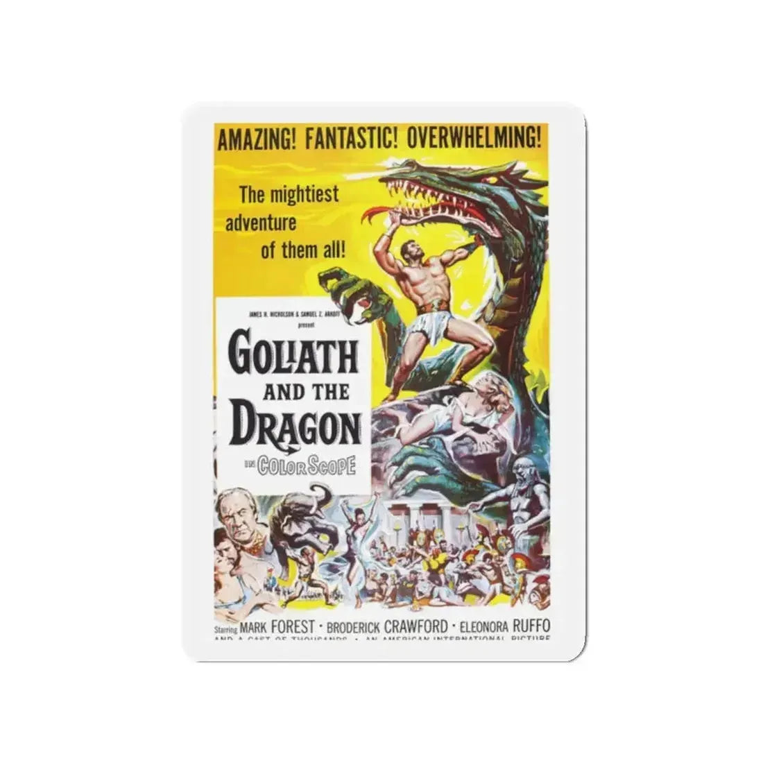 GOLIATH AND THE DRAGON 1960 Movie Poster - Refrigerator Magnet - The Sticker Space