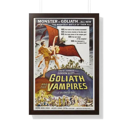 GOLIATH AND THE VAMPIRES 1961 - Framed Movie Poster 20" x 30" Walnut - The Sticker Space