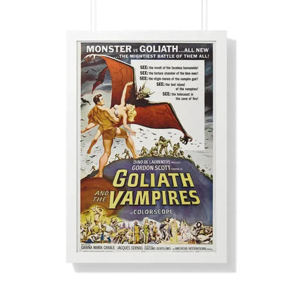 GOLIATH AND THE VAMPIRES 1961 - Framed Movie Poster 20" x 30" White - The Sticker Space