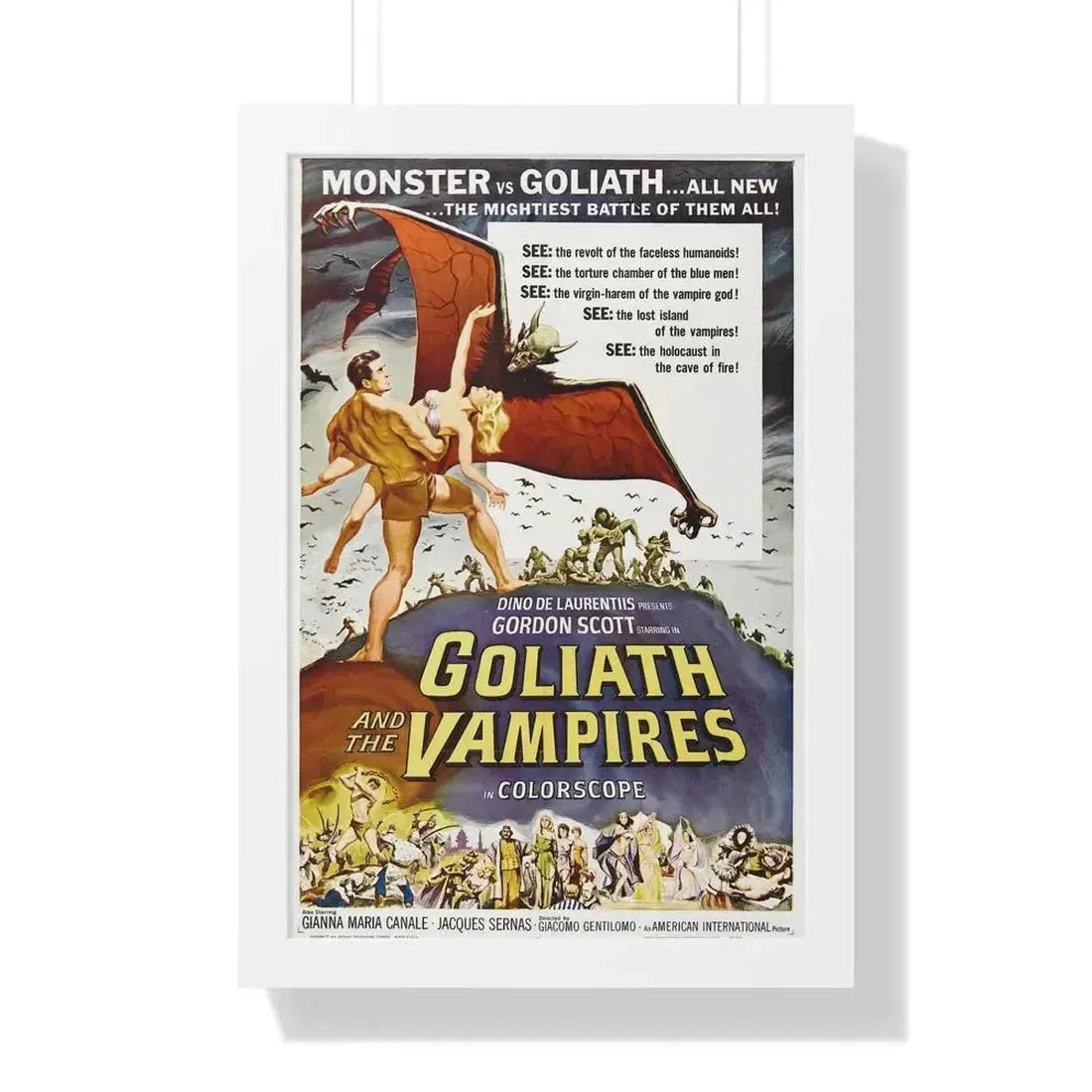 GOLIATH AND THE VAMPIRES 1961 - Framed Movie Poster - The Sticker Space