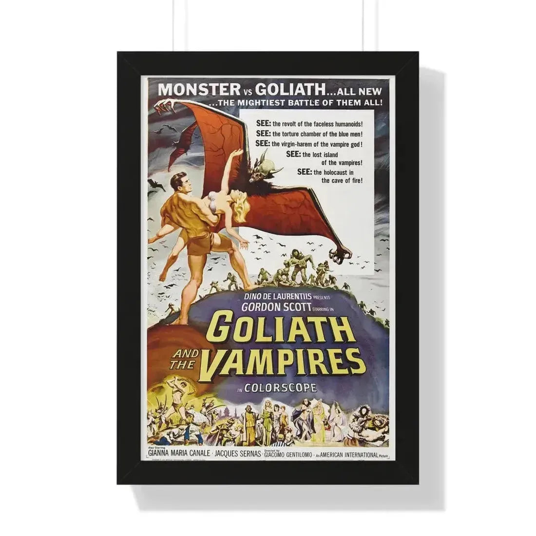 GOLIATH AND THE VAMPIRES 1961 - Framed Movie Poster - The Sticker Space