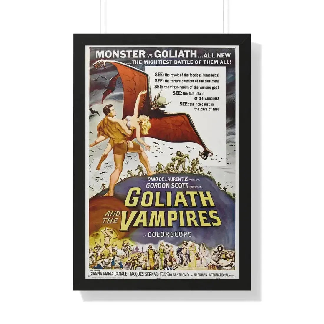 GOLIATH AND THE VAMPIRES 1961 - Framed Movie Poster - The Sticker Space