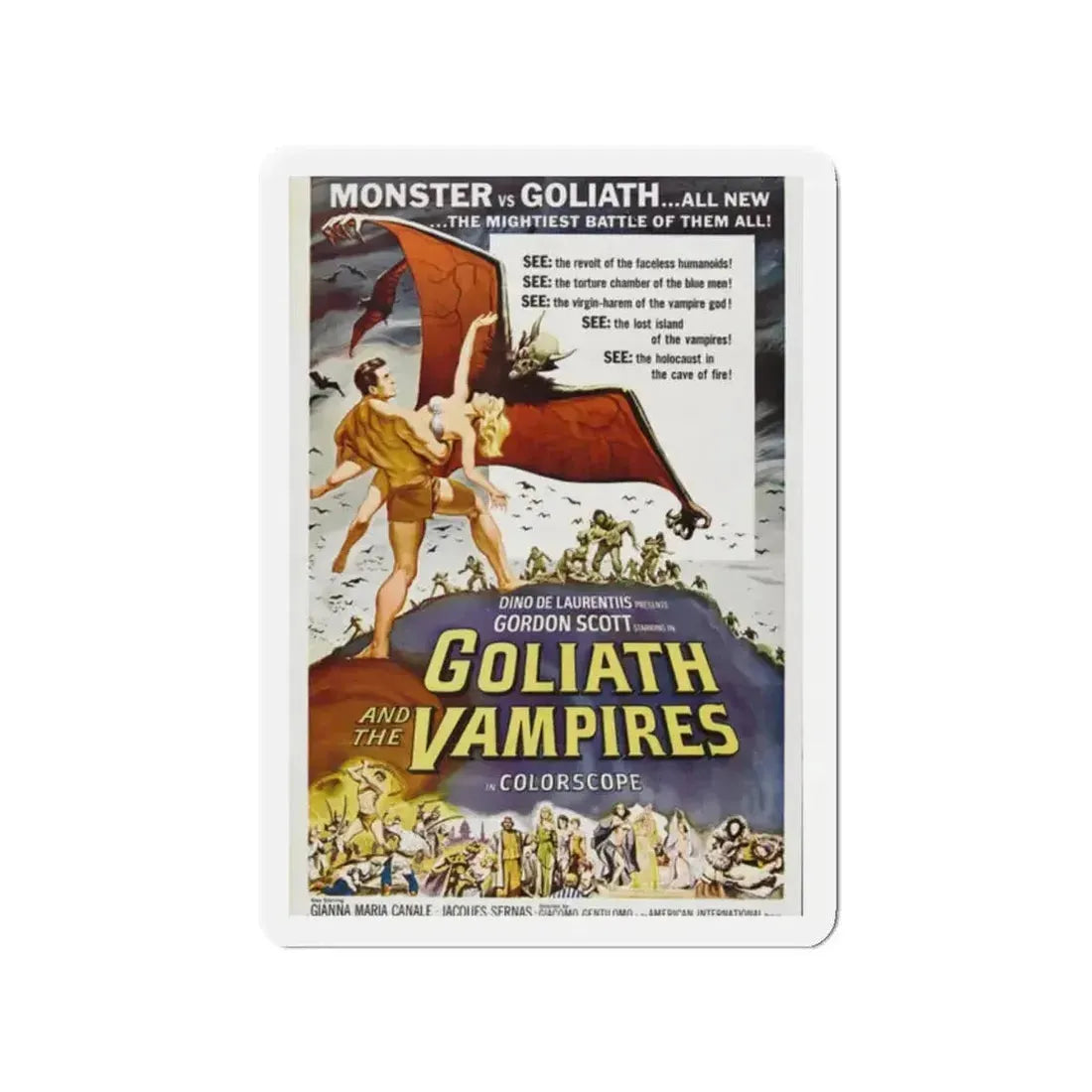 GOLIATH AND THE VAMPIRES 1961 Movie Poster - Refrigerator Magnet - The Sticker Space