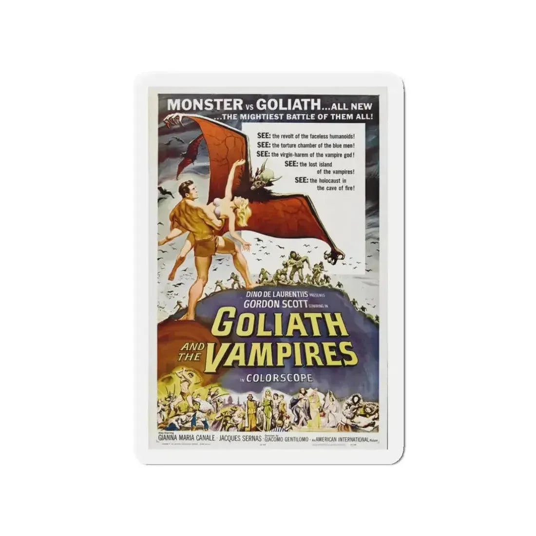 GOLIATH AND THE VAMPIRES 1961 Movie Poster - Refrigerator Magnet - The Sticker Space