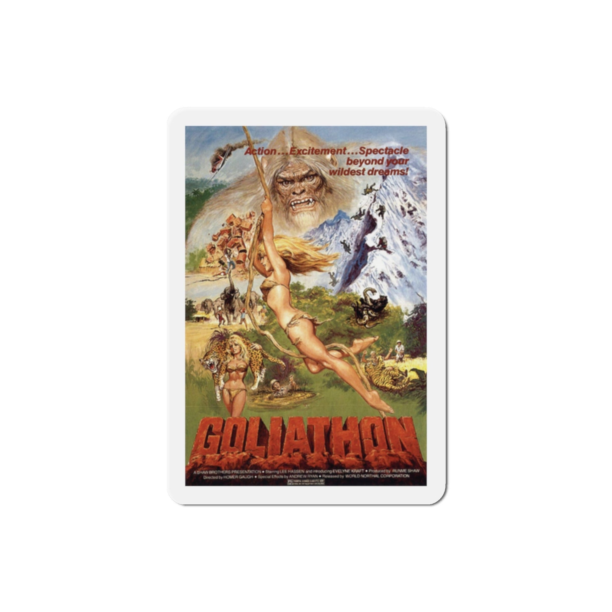 Goliathon 1980 Movie Poster Die-Cut Magnet-2" x 2"-The Sticker Space