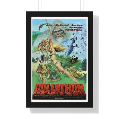 GOLIATHON (THE MIGHTY PEKING MAN) 1977 - Framed Movie Poster 16″ x 24″ Black - The Sticker Space