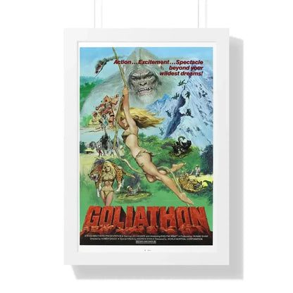 GOLIATHON (THE MIGHTY PEKING MAN) 1977 - Framed Movie Poster 16″ x 24″ White - The Sticker Space