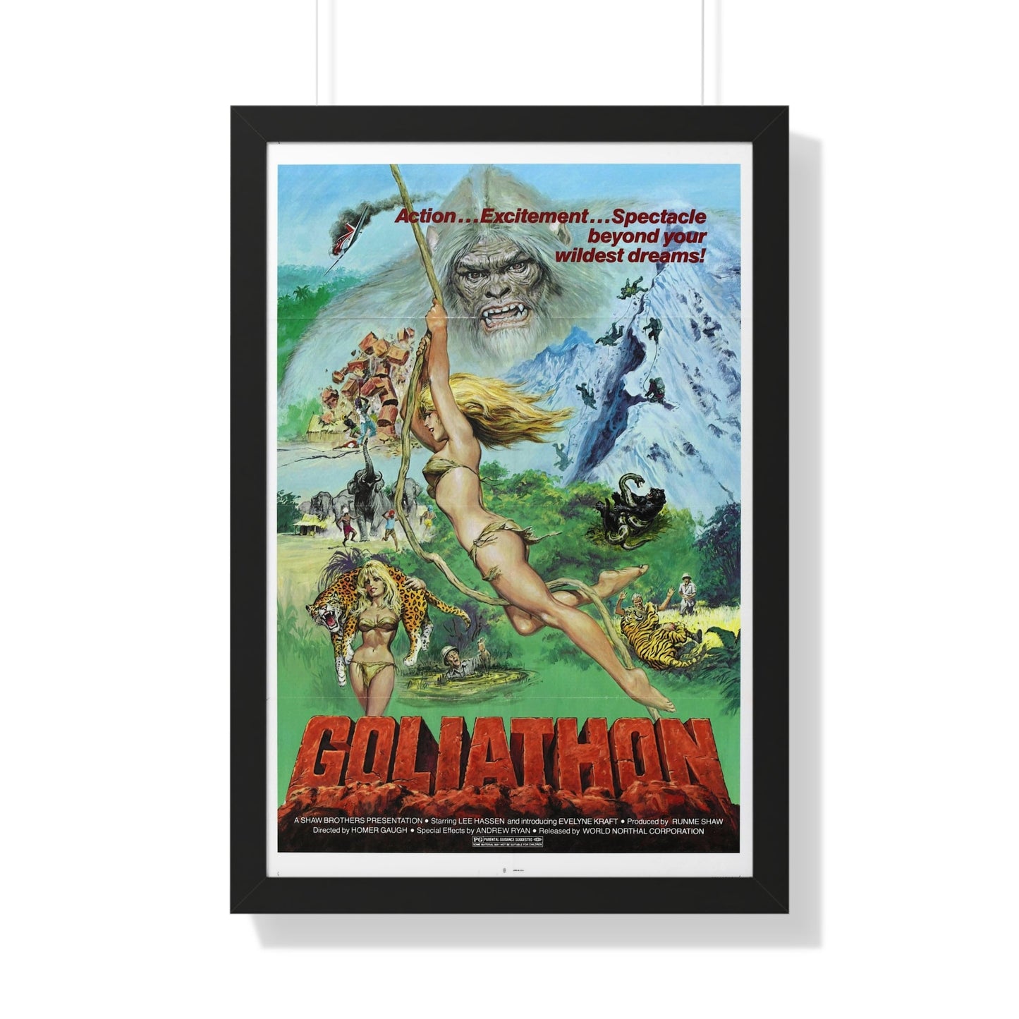 GOLIATHON (THE MIGHTY PEKING MAN) 1977 - Framed Movie Poster-20" x 30"-The Sticker Space