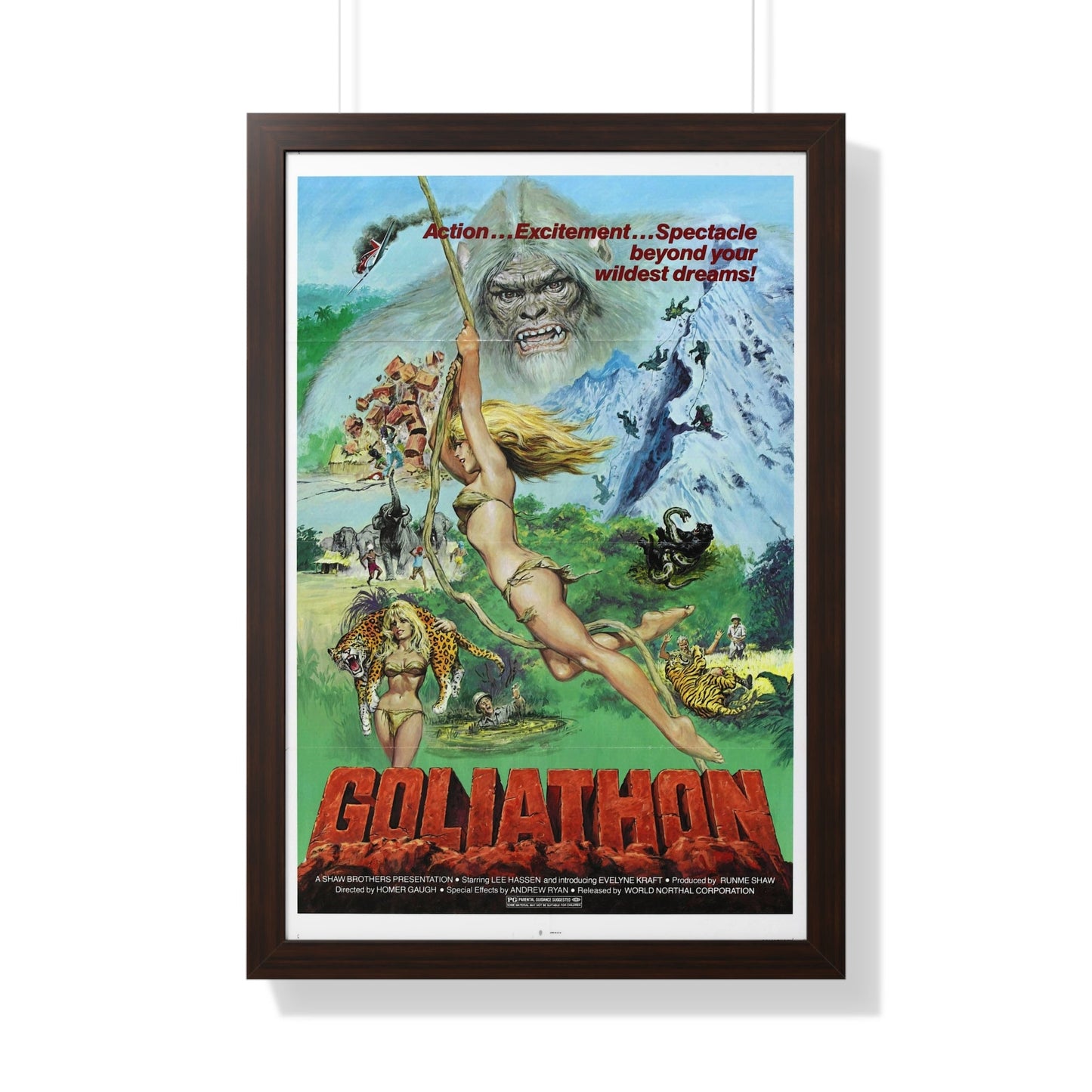 GOLIATHON (THE MIGHTY PEKING MAN) 1977 - Framed Movie Poster-20" x 30"-The Sticker Space