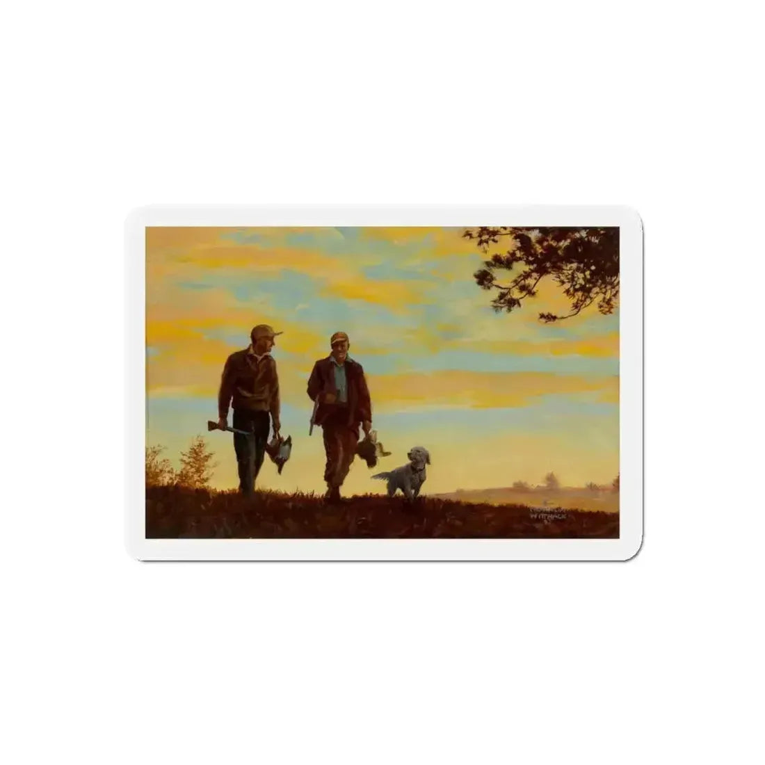 Gone Hunting, Osbourne Calendar Company illustration, 1943 (Magazine Illustration) Refrigerator Magnet 5 Inch Die-Cut - The Sticker Space