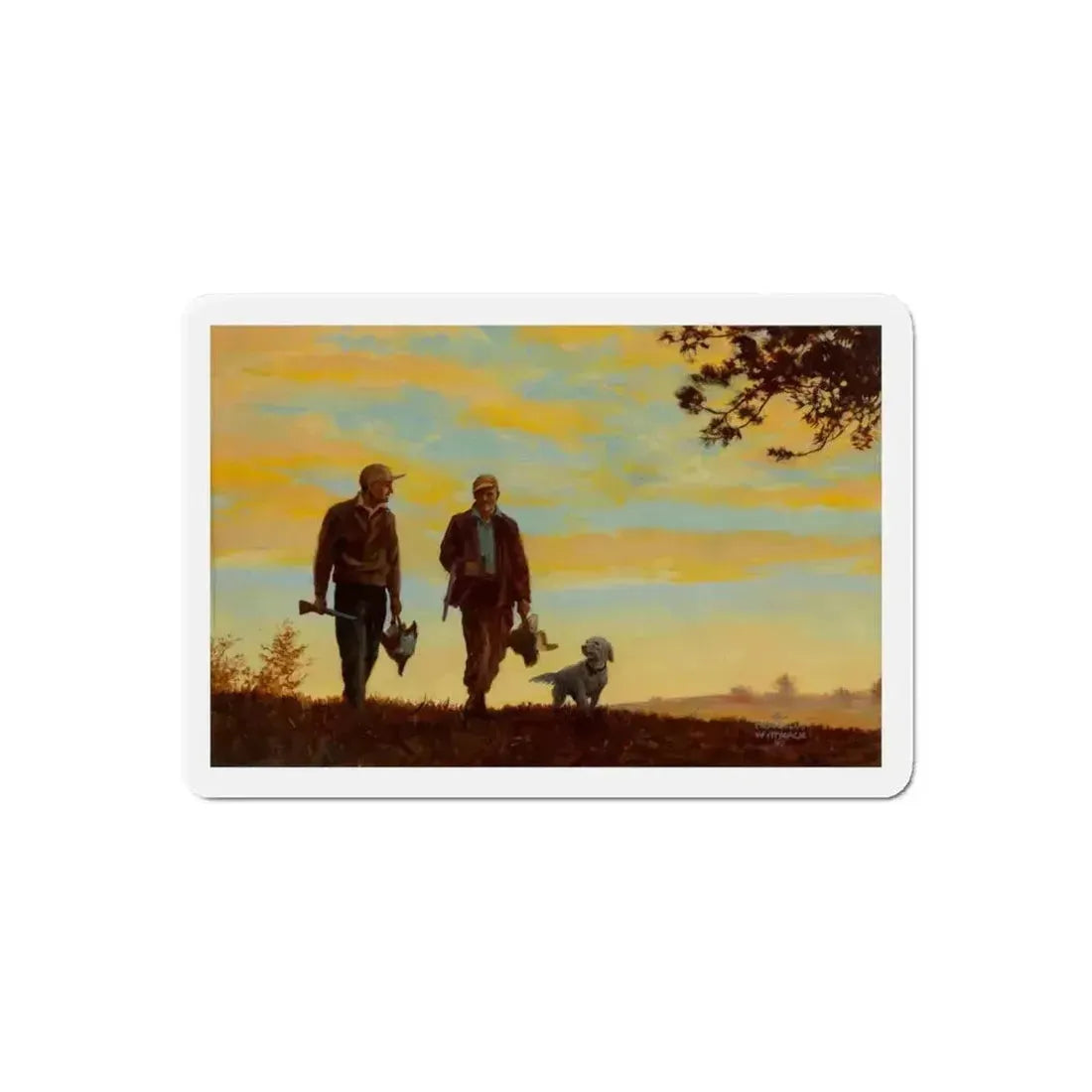 Gone Hunting, Osbourne Calendar Company illustration, 1943 (Magazine Illustration) Refrigerator Magnet 6 Inch Die-Cut - The Sticker Space